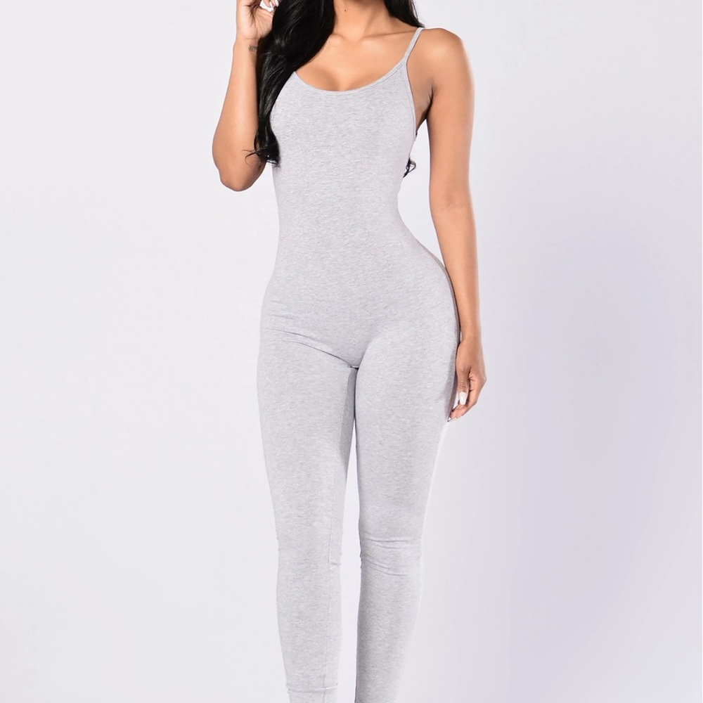 Fashion Nova Heather Gray Jumpsuit